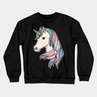 Trans Pride Unicorn Transgender LGBTQ Non-Binary Crewneck Sweatshirt